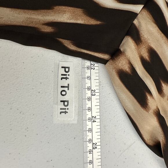 Chicos Women Top Size 2 US L Sheer Animal Print Boho Safari Tunic Blouse Layered - Picture 6 of 8